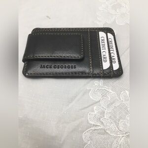 Jack Georges Black Leather Card Holder